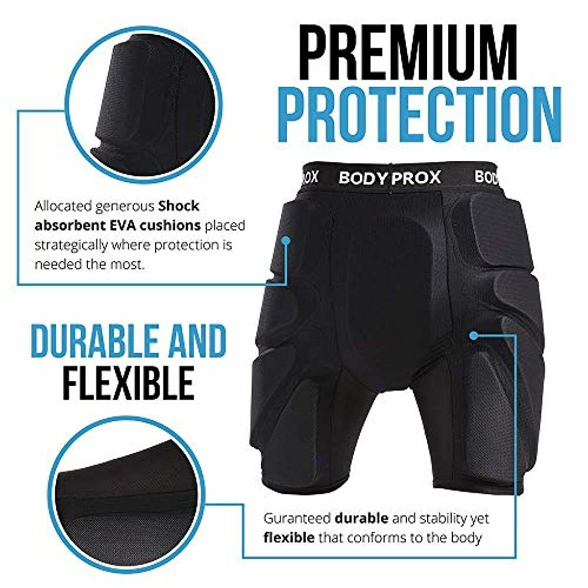 3D Hip Butt Tailbone Protective Padded Shorts Skate skateboard