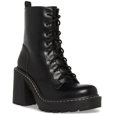 Madden Girl Womens Lion Black Combat & Lace-up Boots 11 Medium (B,M) BHFO 1698