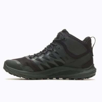 Pre-owned Merrell Work Men's Nova 3 Mid Tactical Waterproof Boot Black/charcoal - J005049, In Gray