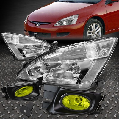 ХРОМИРОВАННАЯ ФАРА + ЧЕТКИЙ СИГНАЛ ПОВОРОТА + ЖЕЛТЫЙ ПРОТИВОТУМАННЫЙ ФОНАРЬ + ПЕРЕКЛЮЧАТЕЛЬ ДЛЯ 03-07 ACCORD 2/4DR