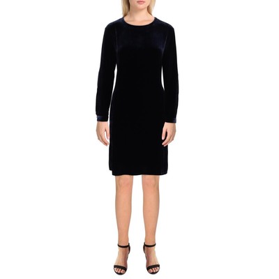 Женское темно-синее бархатное короткое дневное мини-платье Eileen Fisher S BHFO 3227
