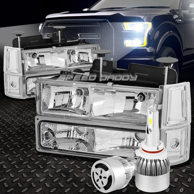 ХРОМИРОВАННЫЙ КОРПУС ФАРЫ + ПРОЗРАЧНЫЙ УГОЛ + БЕЛЫЙ СВЕТОДИОД 9006 HID с ВЕНТИЛЯТОРОМ ДЛЯ 94-00 GMT400