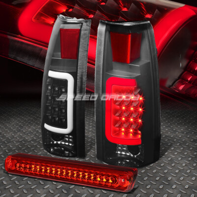 ДЫМЧАТЫЙ КОРПУС, 3D СВЕТОДИОДНЫЙ ЗАДНИЙ ФОНАРЬ + КРАСНЫЙ 3-Й СТОП-СИГНАЛ ДЛЯ ПИКАПА 88-00 CHEVY/GMC C/K