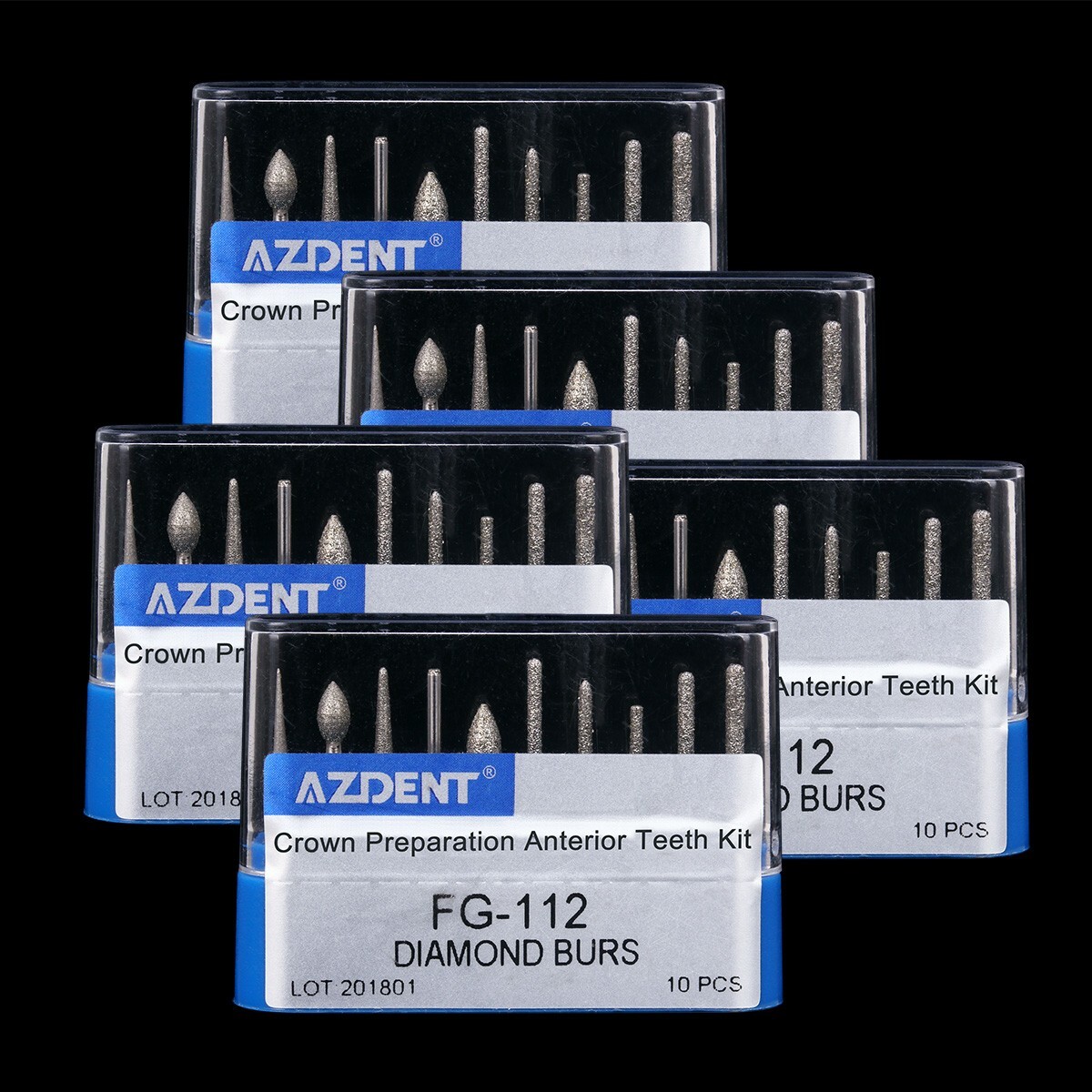 10pcs Dental FG Crown Preparation Diamond Burs Anterior Teeth Drills Kit FG-112