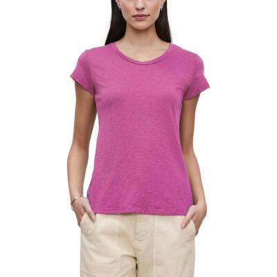 Женская хлопковая футболка VELVET BY GRAHAM & SPENCER Slub Top BHFO 7635