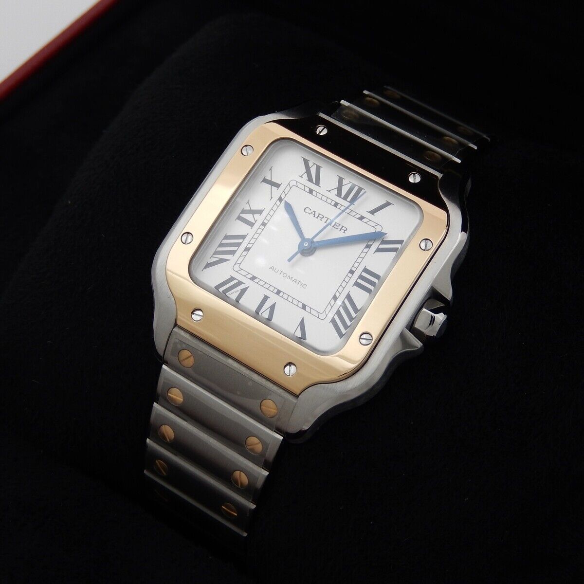 Pre-owned Cartier ?  Santos W2sa0016 Midsize Two Tone Steel & Gold Complete 2023 ?