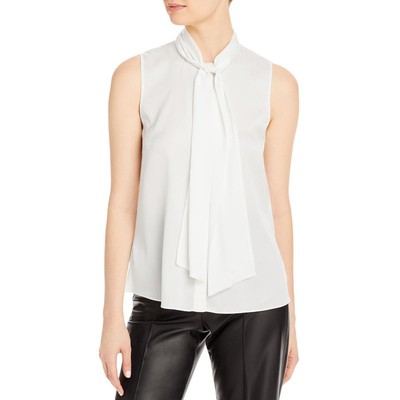 

Kobi Halperin Womens Larsa Ivory Silk Blend Tie Neck Shell Blouse  BHFO 5609, Цвет слоновой кости