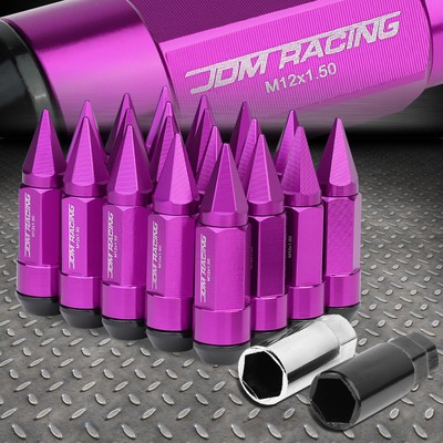 ГАЙКИ-НАКОНЕЧНИКИ JDM С АЛЮМИНИЕВЫМ ФИОЛЕТОВЫМ ОБОДКОМ С КОЛПАЧКОМ + АДАПТЕР 20ШТ M12X1.5 ДИАМЕТРОМ 23 ММ/ ВЫСОТОЙ 83 ММ