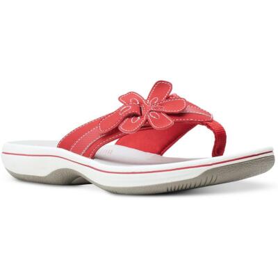 Cloudsteppers by Clarks Womens BrinKley Flora H Red Thong Sandals BHFO 0418