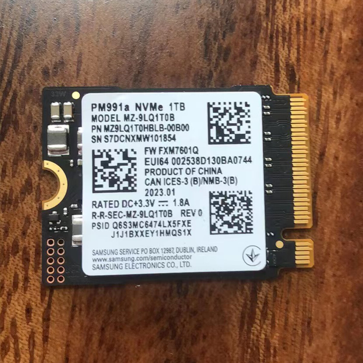 Samsung PM991A 1TB NVME M.2 2230 SSD For surface pro x 7+ 8 Laptop