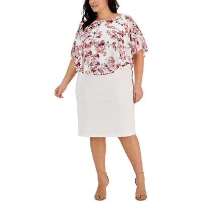 Женское полуофициальное миди-платье-футляр цвета слоновой кости Connected Apparel Plus 22W BHFO 6179