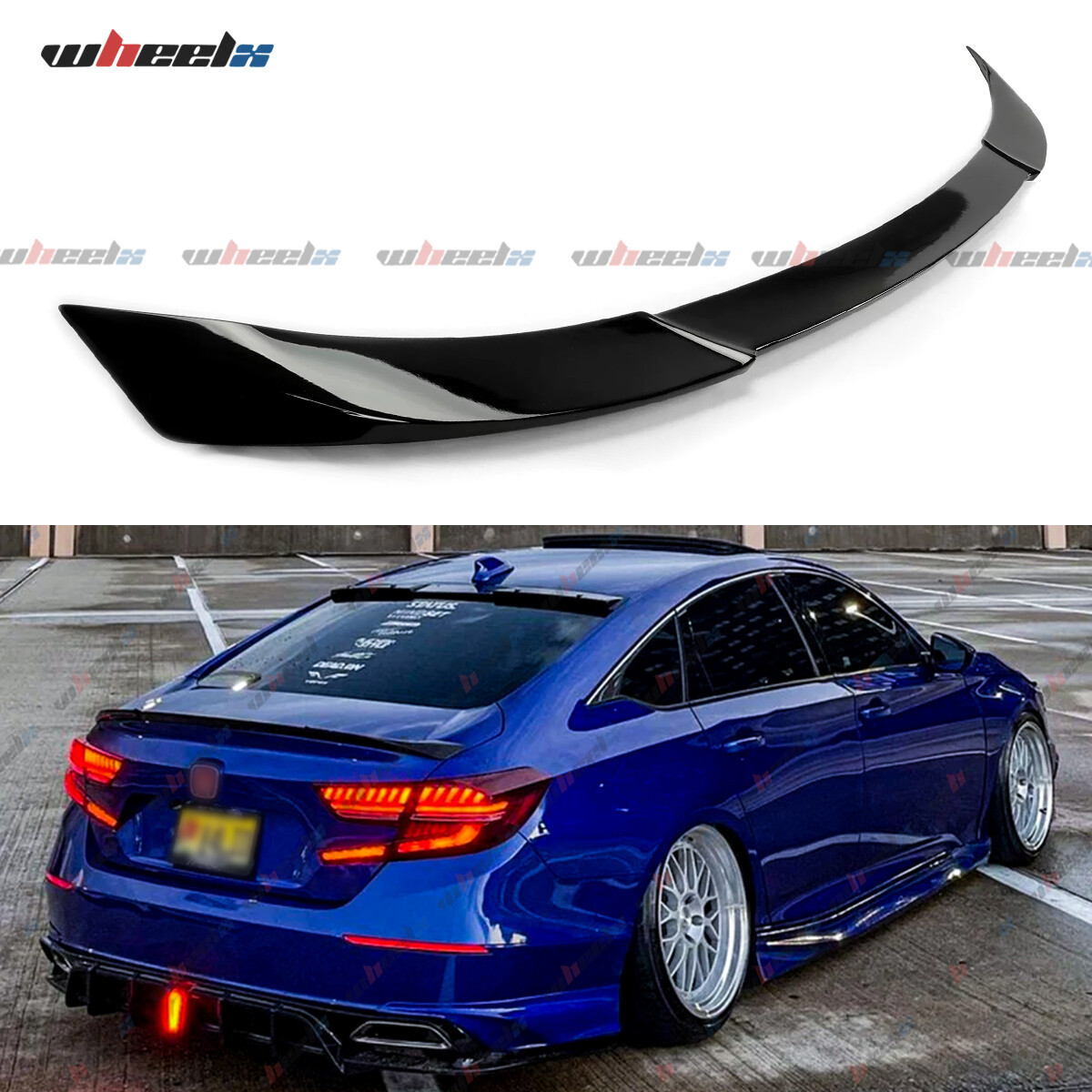 For 2018-2022 Honda Accord JDM Style Painted Gloss Black Trunk Lid Spoiler Wing