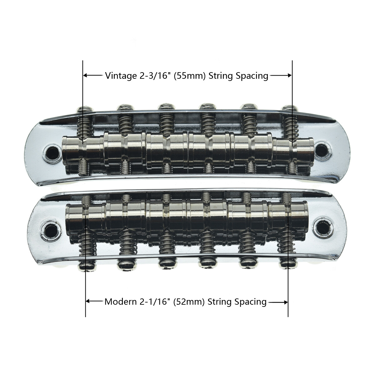7.25" Radius Guitar Bridge w/ Barrel Saddles for Jazzmaster/Jaguar/Mustang