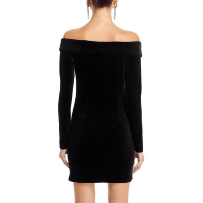 Pre-owned L'agence Womens Micaela Velvet Blazer Cocktail And Party Dress Bhfo 4141 In Black