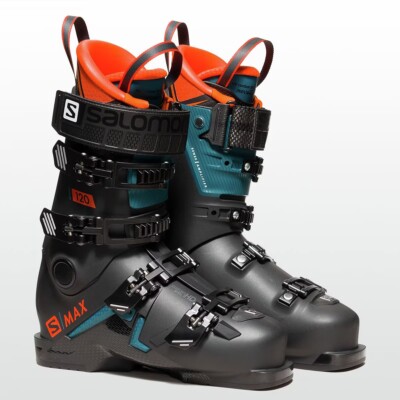 New $725 Salomon S/Max 120 Ski boots Black USA Size 8.5 Mondo 26.5