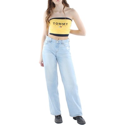 

Женский укороченный топ-бандо с желтым логотипом Tommy Jeans  BHFO 2274, Желтый