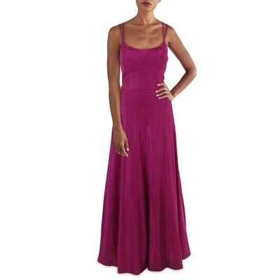 Morgan & Co. Womens Pink Glitter Evening Dress Gown Juniors 7 BHFO 5442
