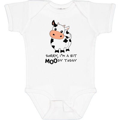 Inktastic Sorry, I'm A Bit MOOdy Today Cute Cow Pun Baby Bodysuit Animals Fun