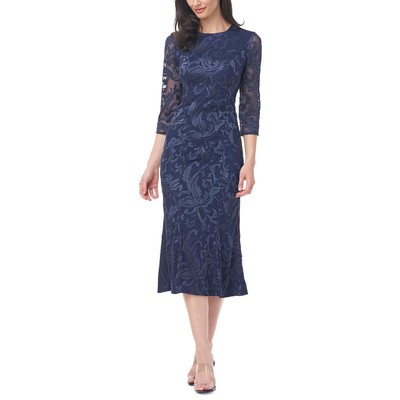 

Женское свадебное платье миди Cecily с цветочным принтом JS Collections, вечернее BHFO 0266, Navy