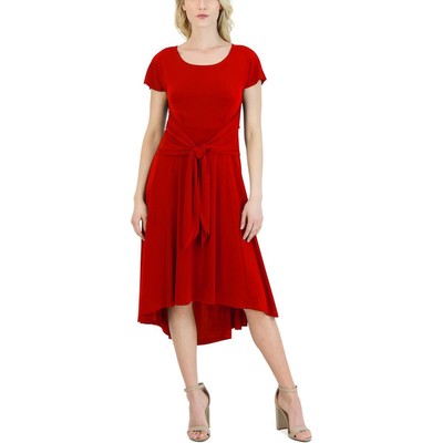 Фирменное женское красное текстурированное миди-платье с завышенной талией от Robbie Bee, XL BHFO 6706