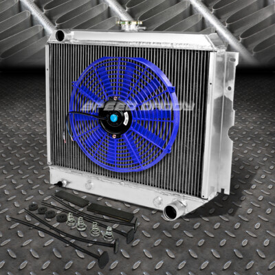 3-РЯДНЫЙ АЛЮМИНИЕВЫЙ РАДИАТОР + 1X14 ВЕНТИЛЯТОРОВ СИНЕГО ЦВЕТА ДЛЯ DODGE CHALLENGER CHARGER CORONET 70-73