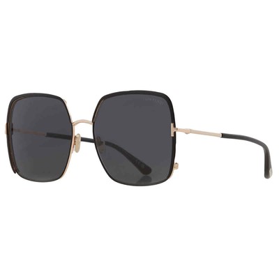 Pre-owned Tom Ford Raphaela Smoke Butterfly Ladies Sunglasses Ft1006 02a 60 Ft1006 02a 60 In Gray