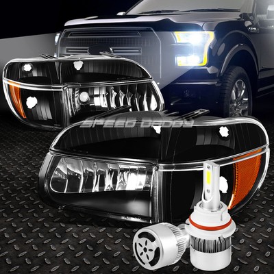 ЧЕРНАЯ ФАРА + ЯНТАРНЫЙ УГОЛОК + БЕЛЫЙ СВЕТОДИОД 9007 HID с ВЕНТИЛЯТОРОМ ДЛЯ FORD EXPLORER 95-01