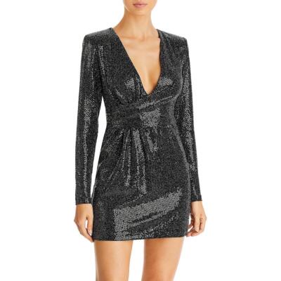 

Ramy Brook Womens Esme Metallic Mini Cocktail and Party Dress BHFO 6734, Черный