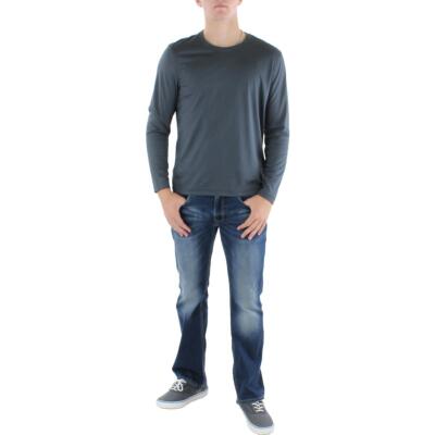 Alfani Mens LS Supima Tees Мягкая футболка с длинным рукавом и круглым вырезом BHFO 3738