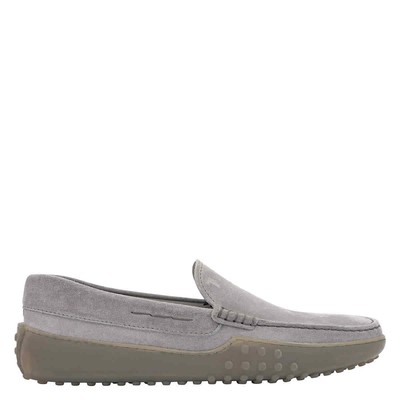 Pre-owned Tod's Tods Men's Grey Suede Gommino Loafers, Brand Size 5.5 ( Us Size 6.5 ) In Gray
