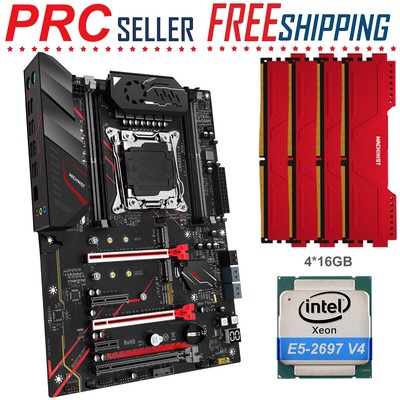 X99 MR9A Motherboard LGA 2011-v3 Xeon E5-2697 V4 64GB DDR4 2133MHz ECC Combo Kit