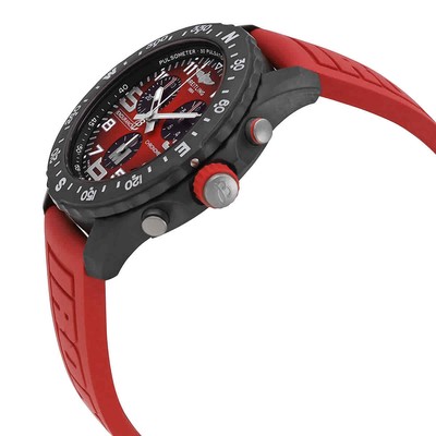 Pre-owned Breitling Endurance Pro Chronograph Quartz Chronometer Red Dial Men's Watch