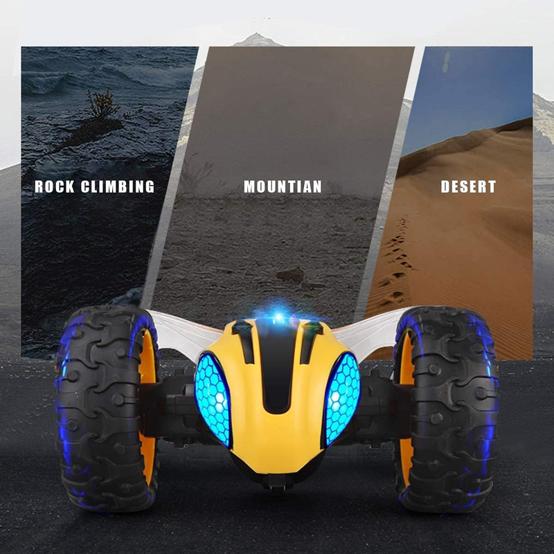 RC Stunt Car Remote Control Car for Kids, 1/14 2.4Ghz Rechargeable off Road Bumb