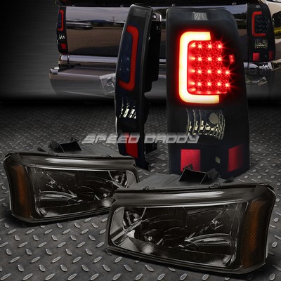 ДЫМЧАТАЯ ФАРА + ЯНТАРНЫЙ УГОЛ + ТОНИРОВАННЫЙ ЗАДНИЙ ФОНАРЬ С 3D-ОРЕОЛОМ ДЛЯ 03-07 SILVERADO