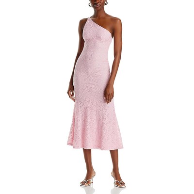 Bardot Womens Albie Pink Lace One Shoulder Formal Evening Dress Gown 6 BHFO 5052