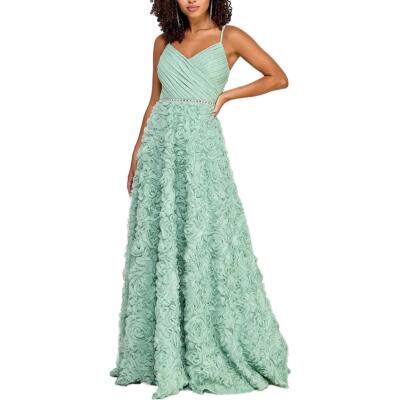 TLC Say Yes To The Prom Womens Green Evening Dress Gown Juniors 9/10 BHFO 8799
