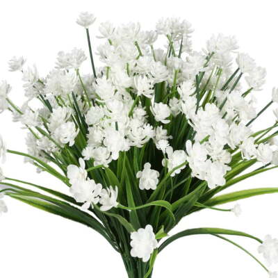 6 Bundles Outdoor Artificial Fake Flowers UV Resistant Plastic Shrubs Home Decor