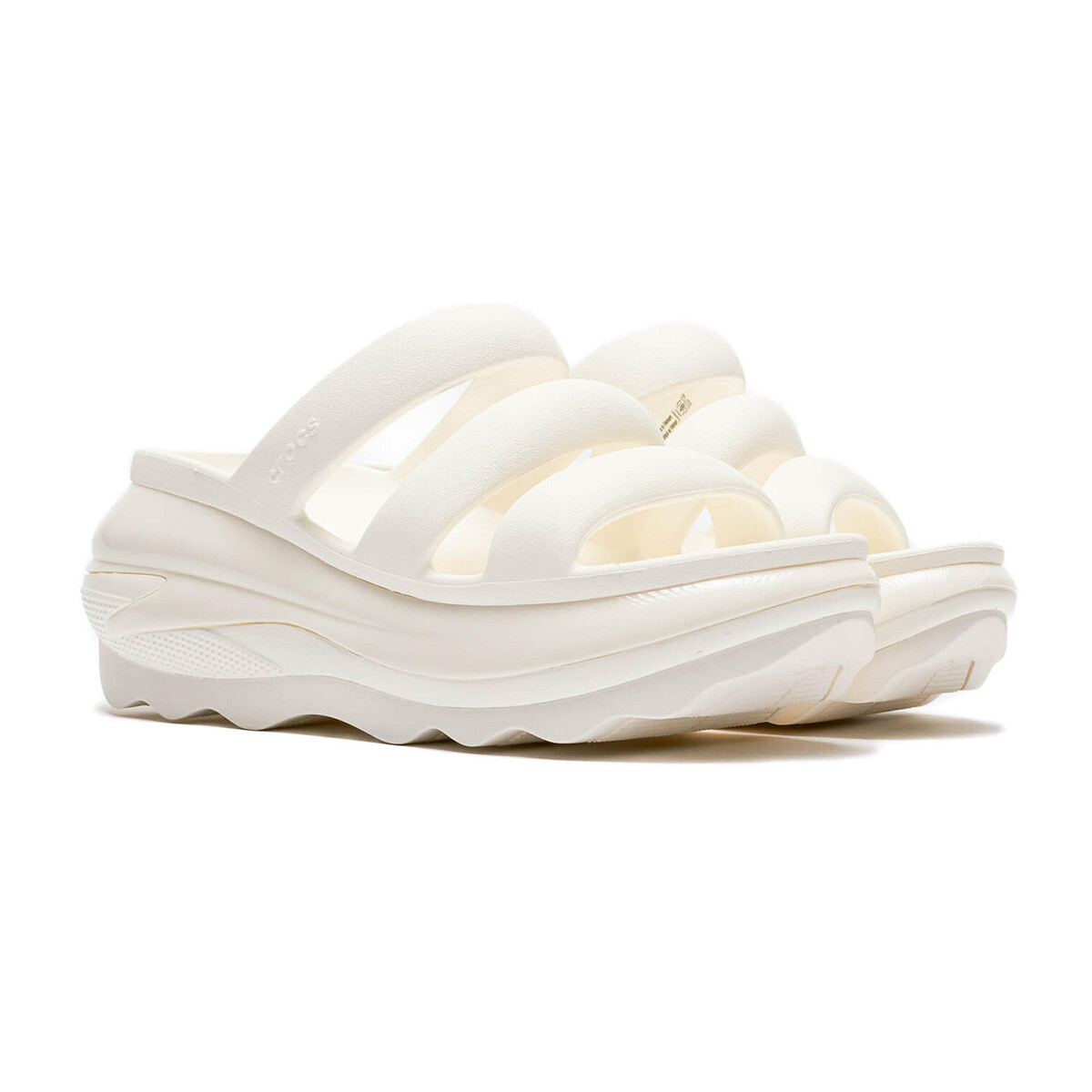 New Womens CROCS MEGA CRUSH TRIPLE STRAP 209842-0WV CHALK