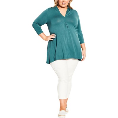 Женская зеленая туника Avenue Twist Pullover Top Plus 20 BHFO 1309