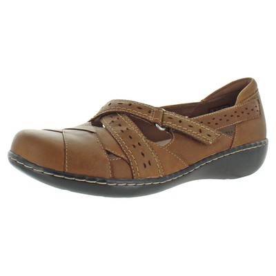 

Женские кожаные лоферы Clarks Ashland Spin Q 9 Wide (C, D, W) BHFO 5727, Dark tan leather