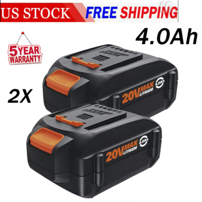 2X New 4.0Ah 20V For Worx WA3520 WA3578 Power Share Battery WA3525 WA3575 Li-Ion