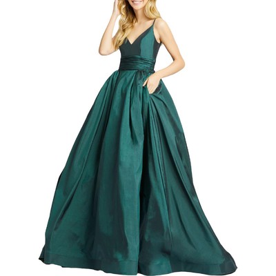 

Mac Duggal Женское Зеленое Вечернее Платье Макси Без Рукавов  BHFO 4134, Hunter green