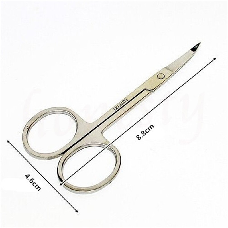 2PCS Pro Stainless Steel Nose Hair Scissors Ear Facial Trimmers Cut ...