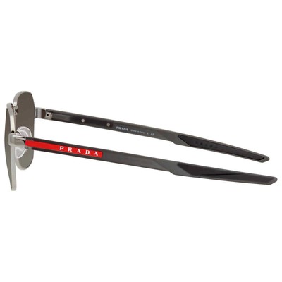 Pre-owned Prada Linea Rossa Grey Gradient Rectangular Men's Sunglasses Ps 54ws 5av04g 57 In Gray