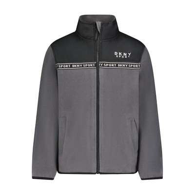 Серое пальто с высоким воротником для мальчиков DKNY, флисовая куртка, Верхняя одежда 10-12 BHFO 9560