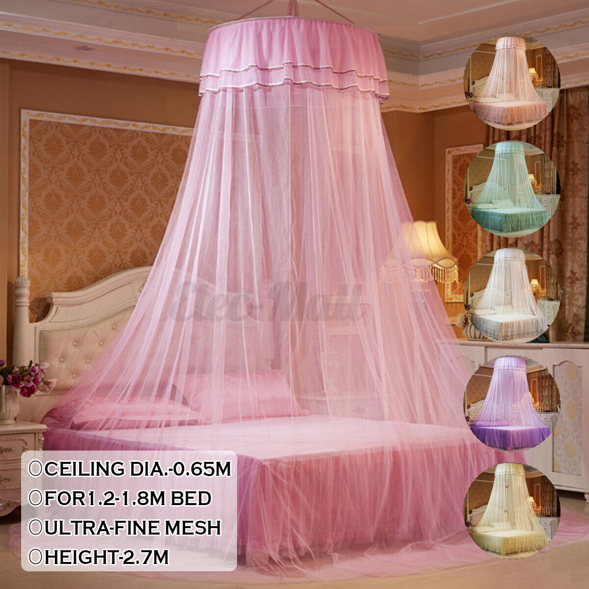 Elegant Mosquito Net Queen Size Home Bedding Lace Canopy Net