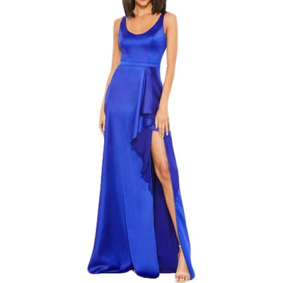 

Ieena for Mac Duggal Женское атласное вечернее платье с рюшами BHFO 7556, Royal blue