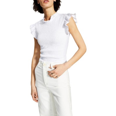 

Женская хлопковая майка с оборками French Connection Perinne BHFO 3623, Linen white