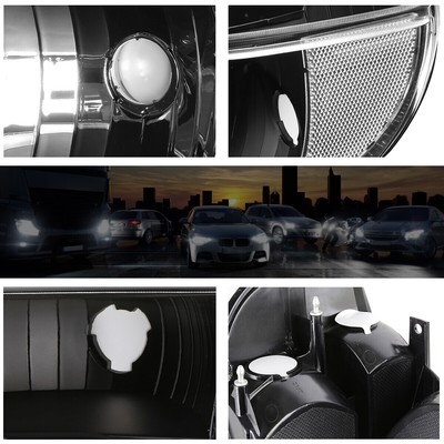 For 95-02 Ford Explorer Black Housing Headlight Clear Corner Signal Lamps Pair