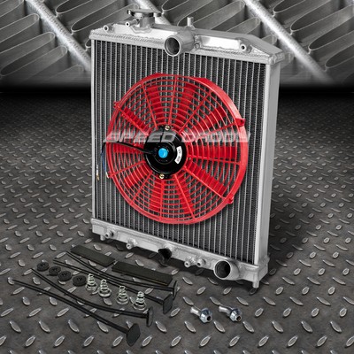 2-РЯДНЫЙ АЛЮМИНИЕВЫЙ РАДИАТОР + 1X 12 ВЕНТИЛЯТОРОВ КРАСНОГО ЦВЕТА ДЛЯ 92-00 HONDA CIVIC EG/DEL SOL/INTEGRA